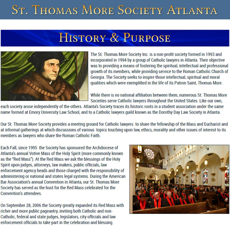 Catholic Organization in Atlanta Georgia - St. Thomas More Society Atlanta