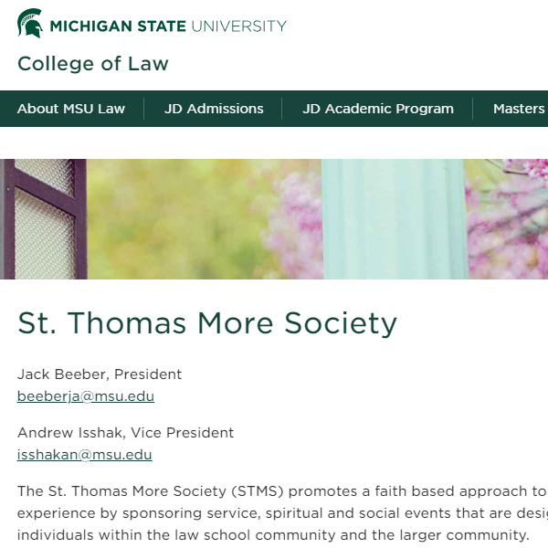 Catholic Organizations Near Me - MSU St. Thomas More Society